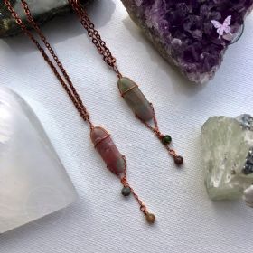 Fancy Jasper Copper Pendant Chain Necklace